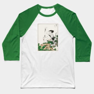 Japanese Stork and Pine Tree woodblock print Baseball T-Shirt